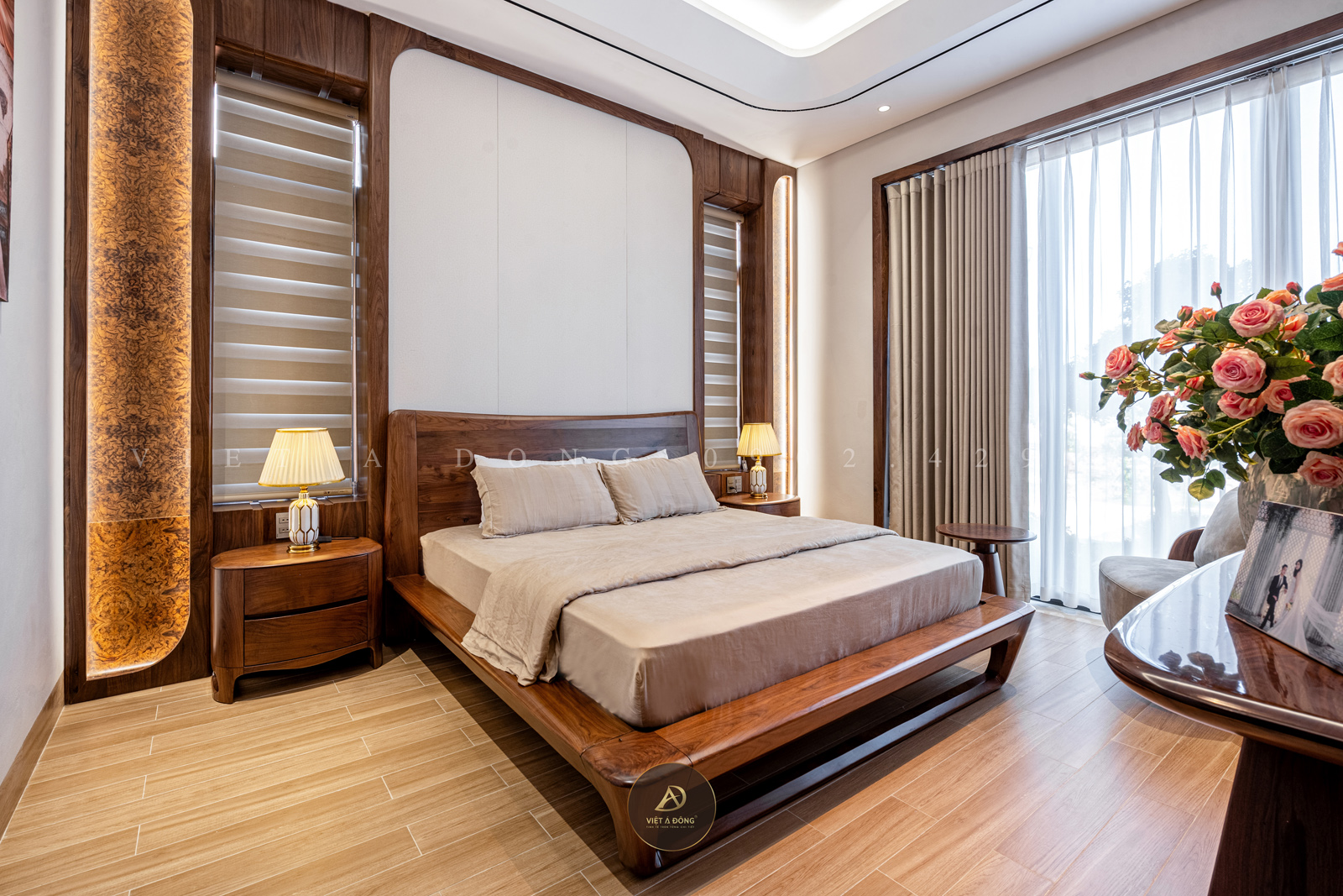 Giường ngủ gỗ óc chó